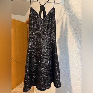 Lulus Black Sequin Dress